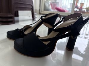 Chic Black Platform Block Heels