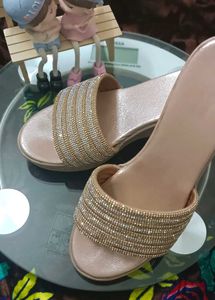 Sparkling Embellished Wedge Sandals