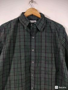ColorPlus Olive Green Slim Fit Button Down Shirt(Mens