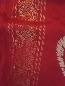 Red Tie-Dye Dress Material