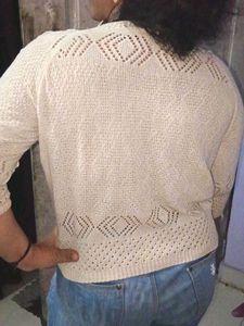 Cream Lace Sleeve Knit Sweater