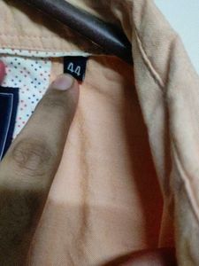 Men's Peach Long Sleeve Casual Shirt