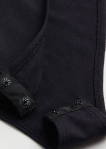Classic Black Long Sleeve V-Neck Bodysuit