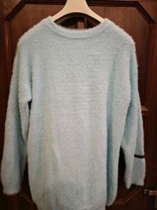 Cozy Light Blue Fuzzy Sweater