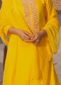 Vibrant Yellow Embroidered Kurta Set
