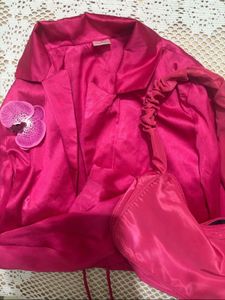 hot pink cropped jacket
