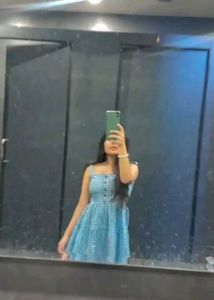 Blue Gingham Sundress Korean Style