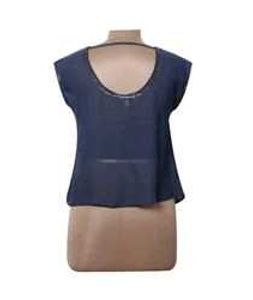 Stylish Navy Blue Embellished Top