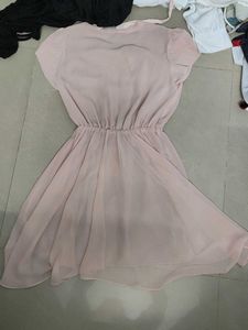 Sheer Pink Chiffon Dress