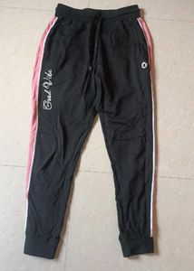 Chic Black &amp; Pink "Good Vibe" Joggers