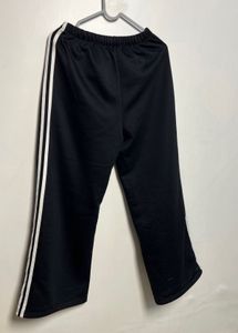 Black Track Pants with White Stripes