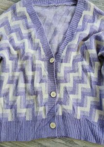 Zigzag Knit Cardigan