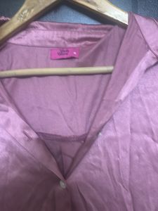 Satin Button-Up Shirt