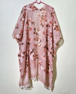 Long Floral Shrug - 3/4th Sleeve