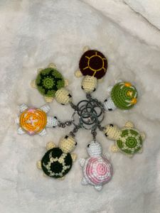 Crochet Handmade Amigurumi Turtles Keychain