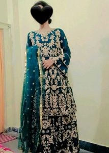 Stunning Teal Embroidered Lehenga Choli