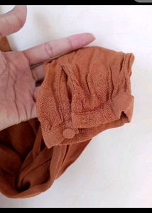 Brown Long Sleeve Collared Blouse