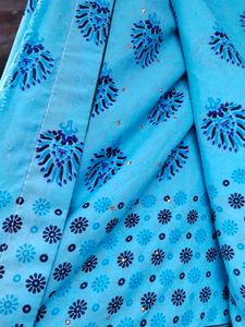 Beautiful Blue Printed Saree
