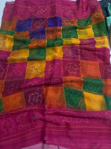 Vibrant Patchwork Saree