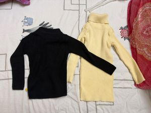 Turtleneck Sweaters - Black & Yellow