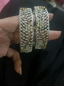 AD Leaf Design Bangles - Set of 2