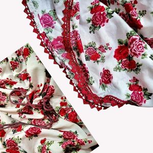 Vintage Rose Print Kaftan Dress