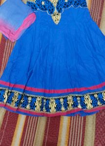 Vibrant Blue Anarkali Suit Set
