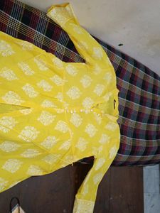 Yellow Colour  Frock Suit