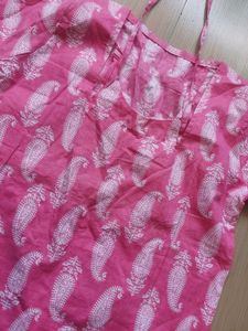 Pink Paisley Print Kurta