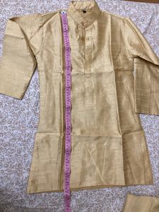 Boys 3 Piece Sherwani Green And Golden