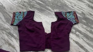 Handwork Purple  Saree