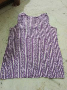 Purple Striped Sleeveless top