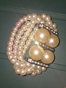 Chunky Pearl &amp; Rhinestone Bracelet