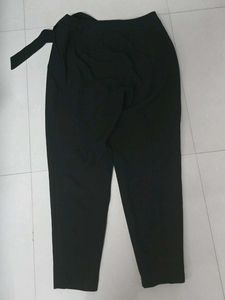Branded Black High-Waisted Korean Pant