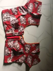 GentlyUsed Red EthnicBlouse withFacePrint - 36" B