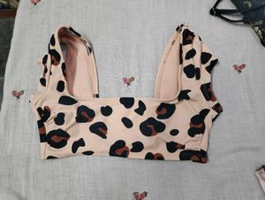 Leopard Print Bikini Top