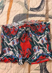 Boho Smocked Ruffle Crop Top