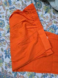 orange staright pent plazo