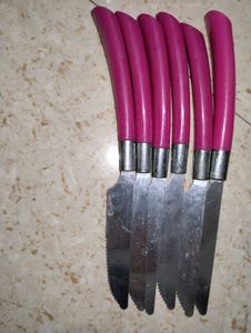 Pink Cutlery Set with Holder