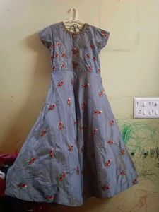 Grey Embroidered Gown