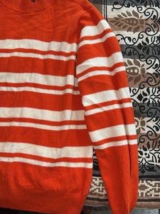 Orange &amp; White Striped Sweater