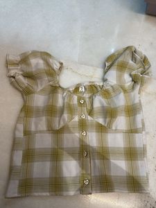 Chic Plaid Button-Up Crop Top