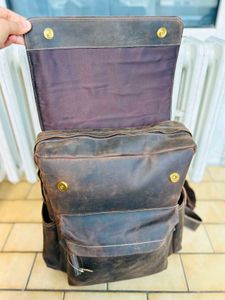 Vintage Brown Leather Backpack