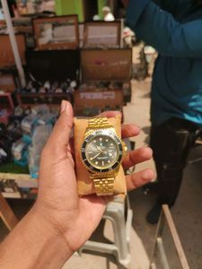 ROLEX BLACK DIAL Luxury Gold Watch