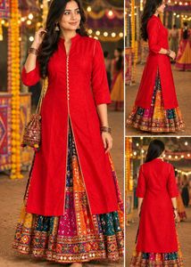 Elegant Silk Red Kurta