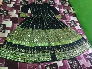 Front Back SEQUINS embroidered long frock