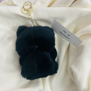 Cute Black Cat Plush Keychain