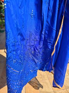 Vibrant Royal Blue Anarkali Suit Set
