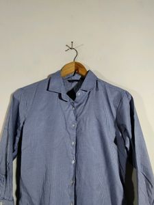 Blue Printed Shirt Top (Women's)