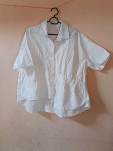 Chic White Button-Up short Shirt